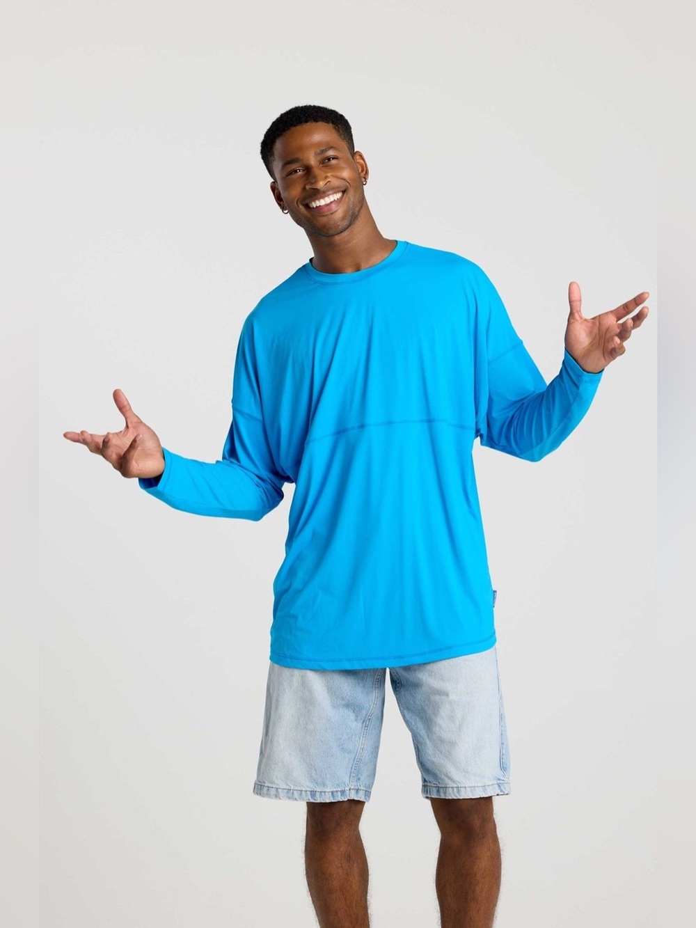 SPIRIT JERSEY Tidepool Turquoise Aqua Rash Guard UPF 50 Swim Shirt